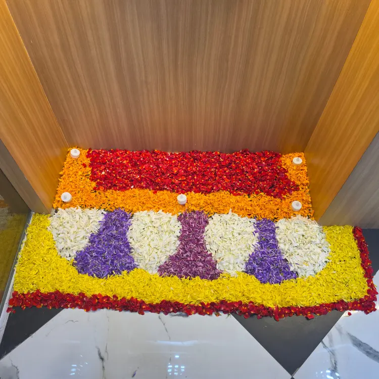 Book Onam Floral Rangoli Decor for Corporate Events